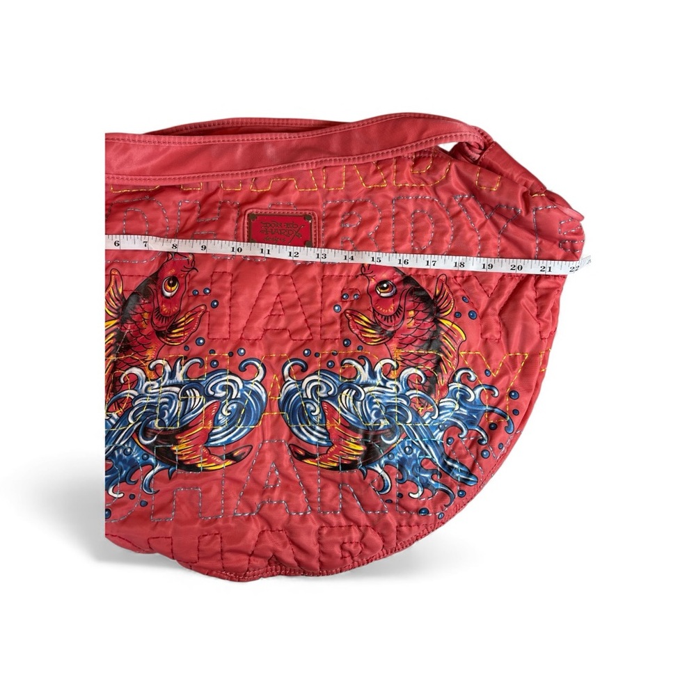 NEW! Vintage Ed Hardy Josephine Coral Koi Fish Quilted Bag NWT - Picture 3 of 10